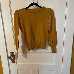2025 SALE! Atmosphere mustard crewneck sweater with puffy sleeves. Size S.